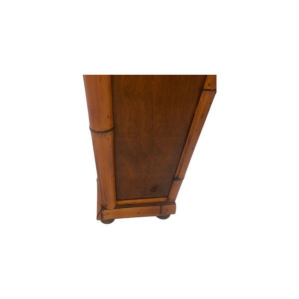 Bamboo Rattan wine cabinet table with wine rack and tray rattan top