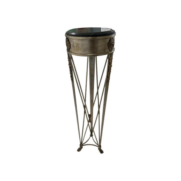Maitland Smith French Directoire Style Silver Leaf and Bronze Tall Pedestal