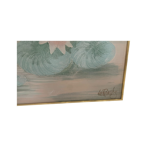 Lee Reynolds Signed Original Canvas Painting  Lilies in water 5'x 4'