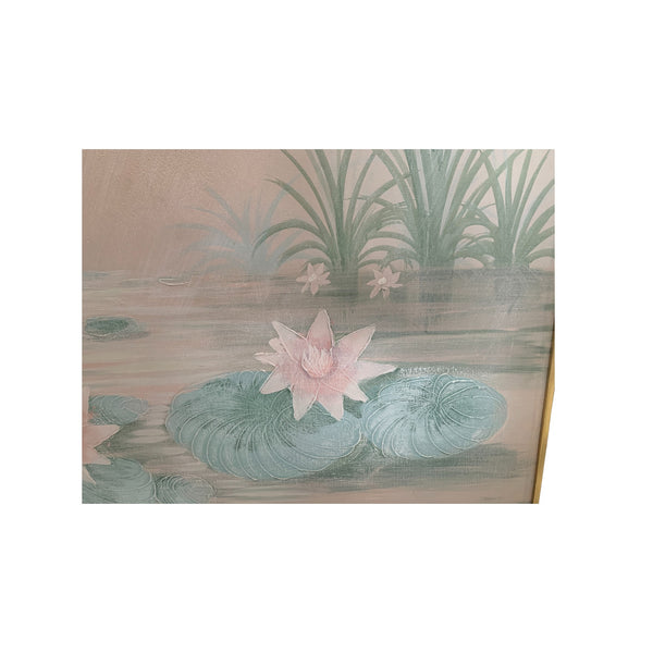 Lee Reynolds Signed Original Canvas Painting  Lilies in water 5'x 4'