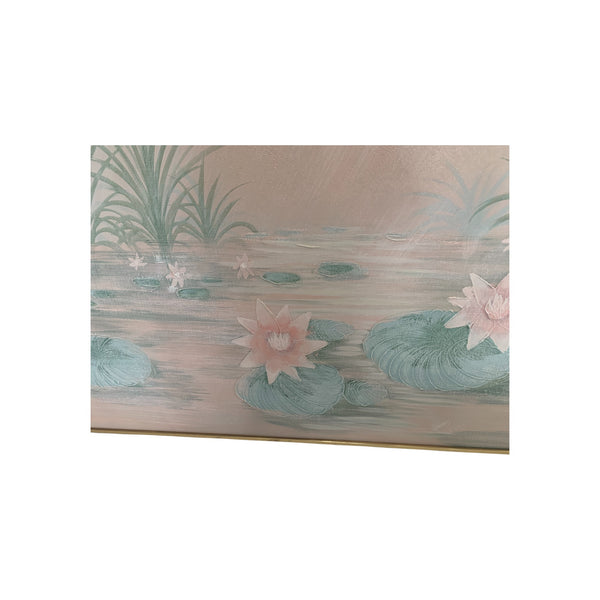 Lee Reynolds Signed Original Canvas Painting  Lilies in water 5'x 4'