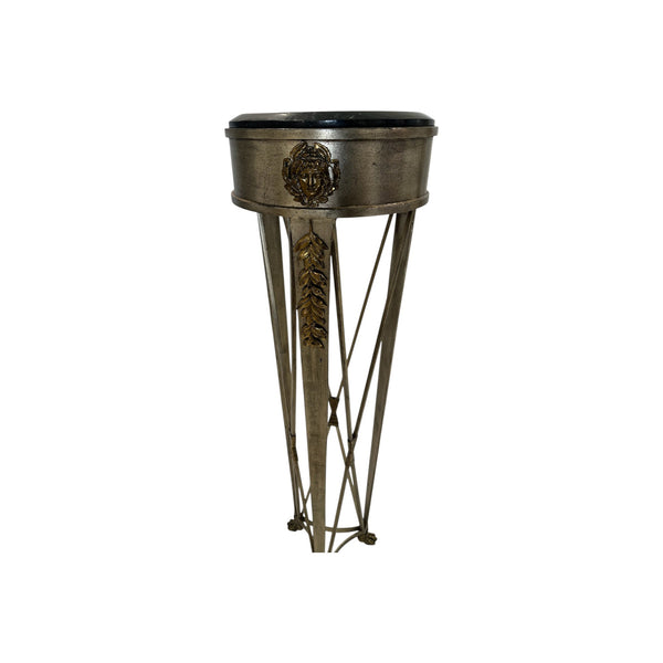 Maitland Smith French Directoire Style Silver Leaf and Bronze Tall Pedestal