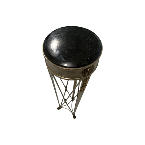 Maitland Smith French Directoire Style Silver Leaf and Bronze Tall Pedestal
