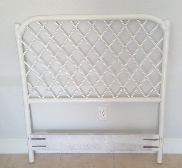 Vintage bamboo rattan twin bamboo headboard boho chic