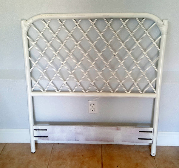 Vintage bamboo rattan twin bamboo headboard boho chic