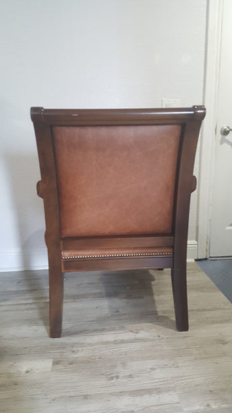 Pair of Victorian style leather armchairs