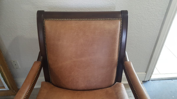 Pair of Victorian style leather armchairs