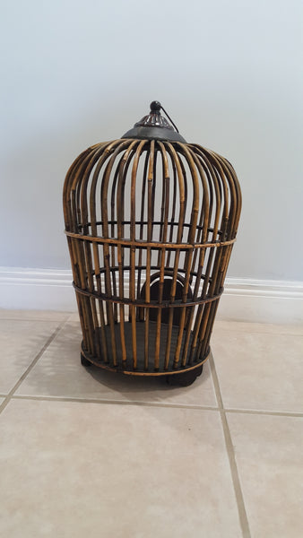 Burnt Bamboo Boho chic balloon Bird Cage