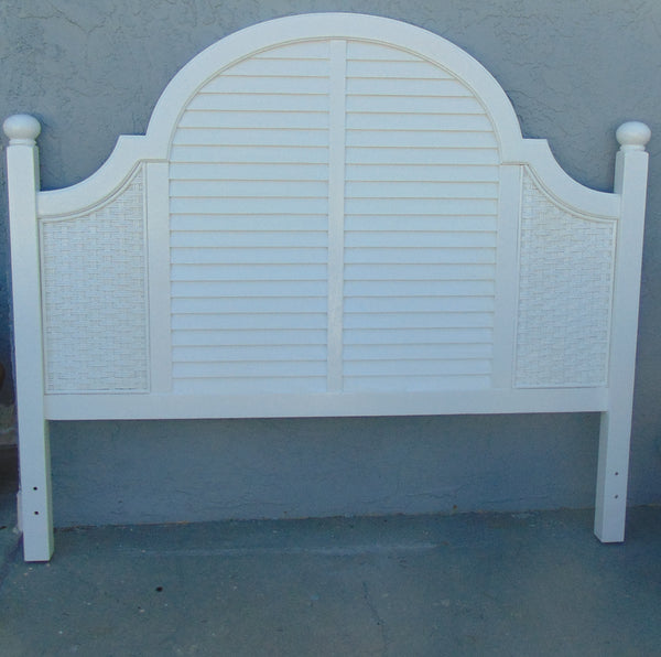 Wooden Cottage Style White Queen Size Headboard Coastal