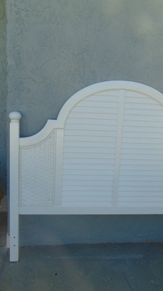 Wooden Cottage Style White Queen Size Headboard Coastal