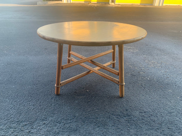 Round Fick's Reed Style wooden bamboo coffee table