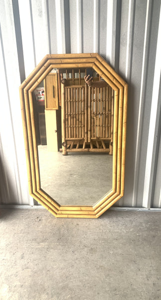 Faux Bamboo Octagonal Wall Mirror