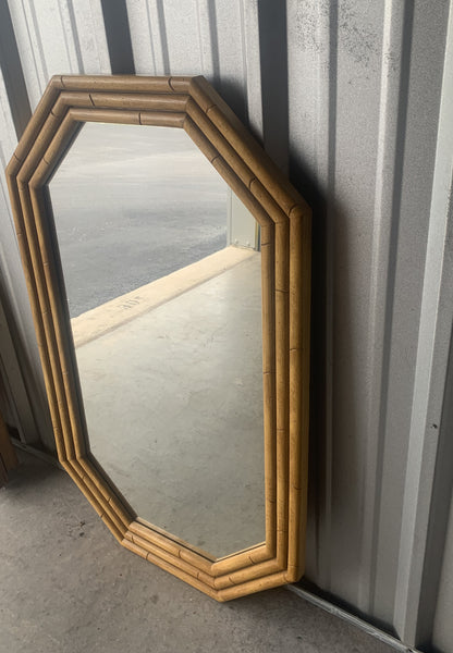 Faux Bamboo Octagonal Wall Mirror