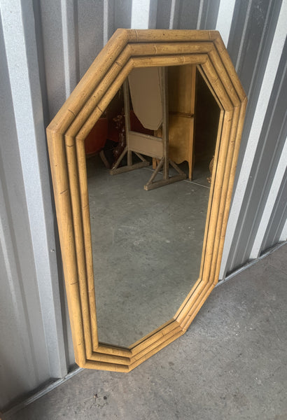 Faux Bamboo Octagonal Wall Mirror