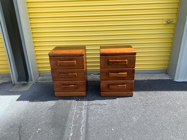 Russel Wright for Conant Ball Maple 3 drawers nightstands a pair