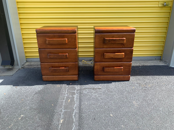 Russel Wright for Conant Ball Maple 3 drawers nightstands a pair