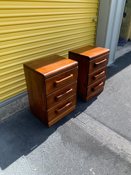 Russel Wright for Conant Ball Maple 3 drawers nightstands a pair