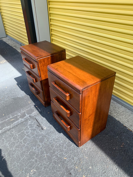 Russel Wright for Conant Ball Maple 3 drawers nightstands a pair