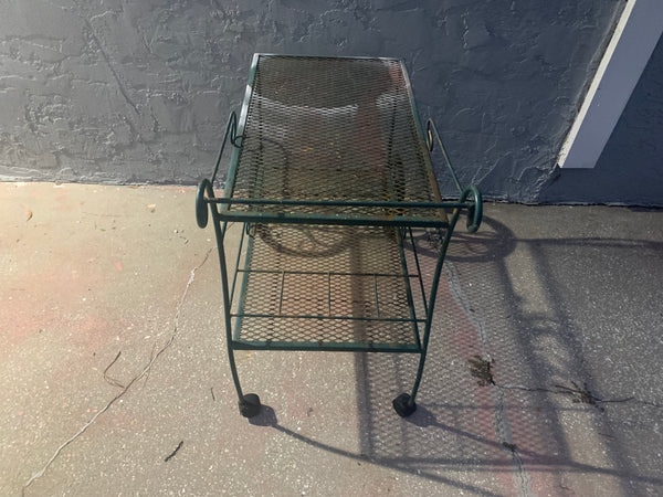 Vintage Woodard Wrought Iron Bar Cart