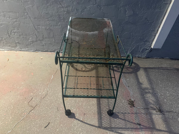 Vintage Woodard Wrought Iron Bar Cart