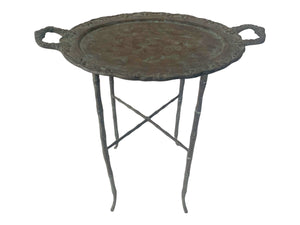 Maitland Smith Bronze Faux Bamboo Table Tray