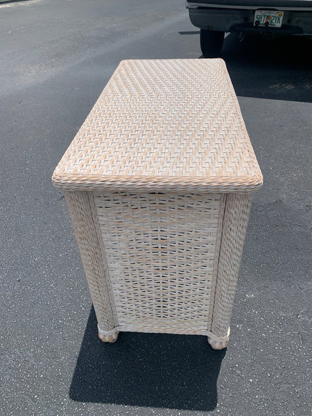 Wicker and wood White washed Desk and Chair