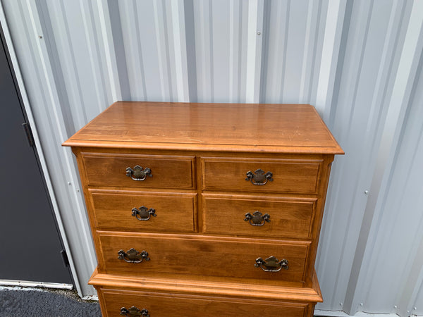 Ethan Allen Chippendale Style Maple High boy Chest of drawers