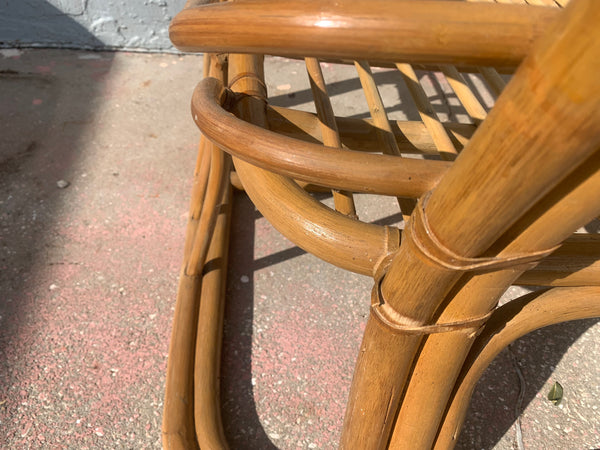 Vintage Brown Jordan Rattan Lounge Chairs - A Pair