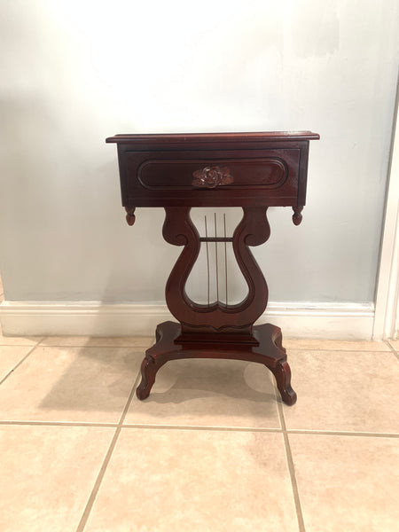 Victorian Style Mahogany Harp Lyre Coffee Table