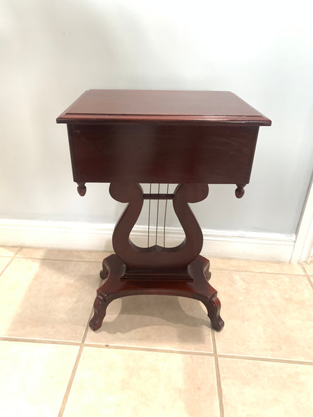 Victorian Style Mahogany Harp Lyre Coffee Table