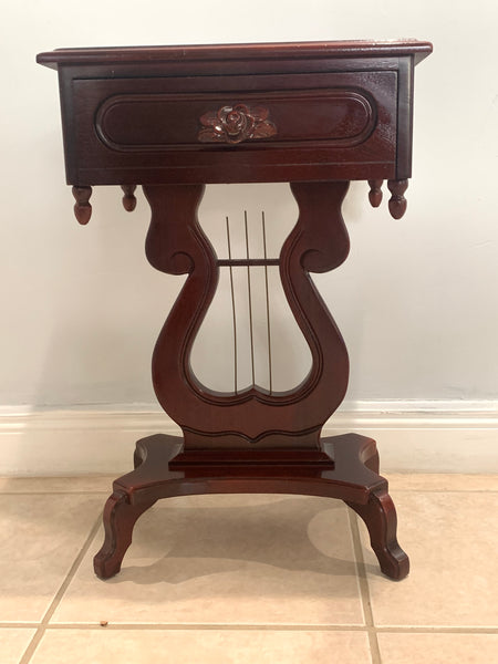 Victorian Style Mahogany Harp Lyre Coffee Table