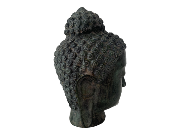 Rare Buddha Head Thailand, cast bronze Antique 7" Tall