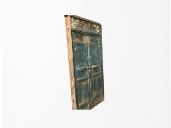 Real Old Wood and Wrought iron grate double door Moroccan Style Mid 19 Century