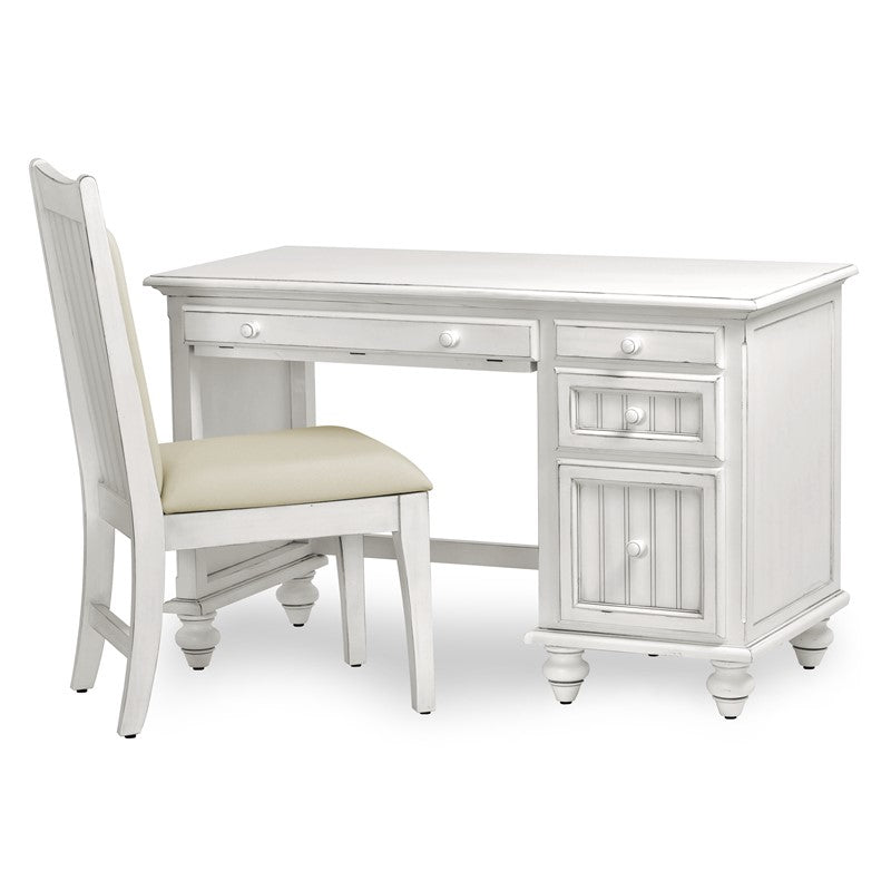 Monaco Desk & Chair Set – Blanc Finish