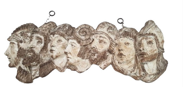 Mid Century Harold Studios 3-D 7 Heads Sculpture Wall Hanging