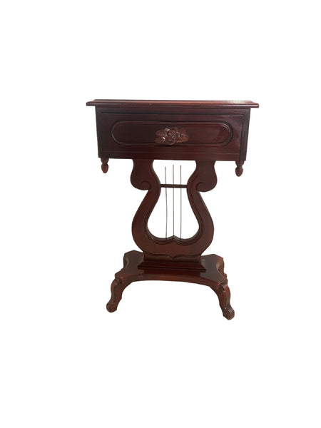 Victorian Style Mahogany Harp Lyre Coffee Table