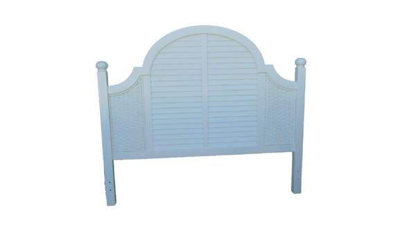 Wooden Cottage Style White Queen Size Headboard Coastal