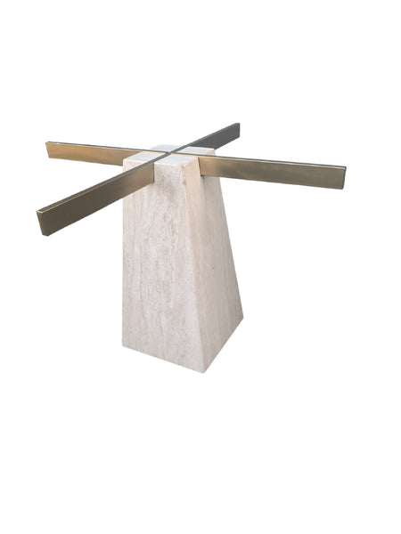 Italian Postmodern Travertine Dining Table Base Artedi style