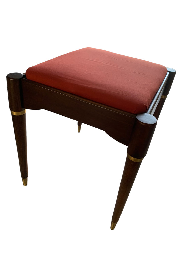 Mid Century Modern Walnut Stool With Fluted Tapered Legs and Storage ...