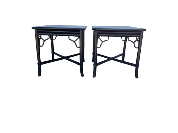 Ficks Reed Fretwork Bamboo Side Tables