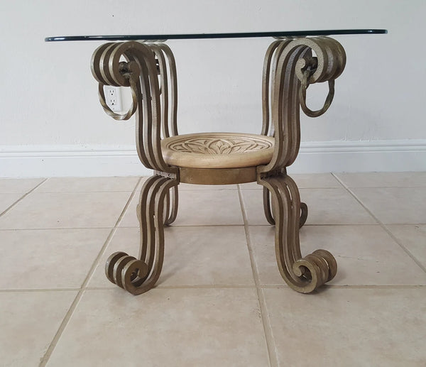 Wrought Iron scrolled with rings Living room Table set of 3