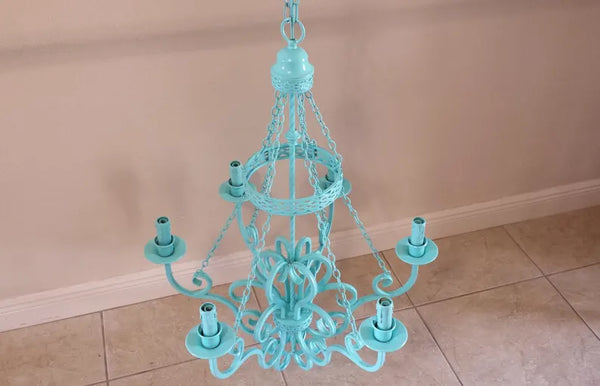 Wrought Iron Vintage 6 lights Chandelier