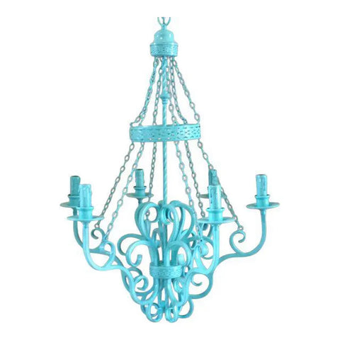 Wrought Iron Vintage 6 lights Chandelier