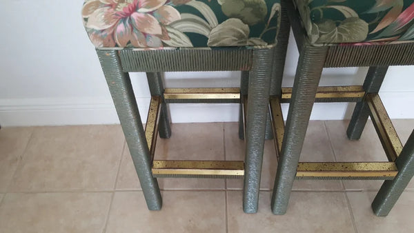 Henry Link Lexington Green Wicker Bar Stools