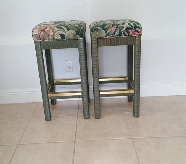 Henry Link Lexington Green Wicker Bar Stools