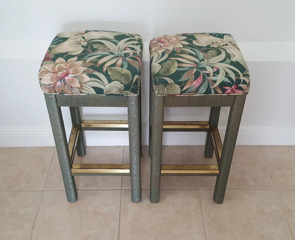 Henry Link Lexington Green Wicker Bar Stools