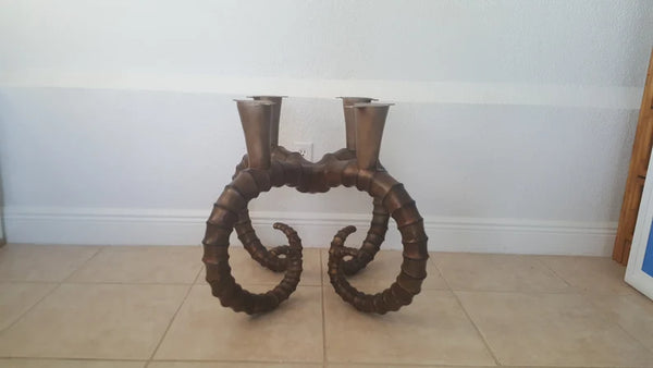 Faux Ibex ram Horns Style coffee table base