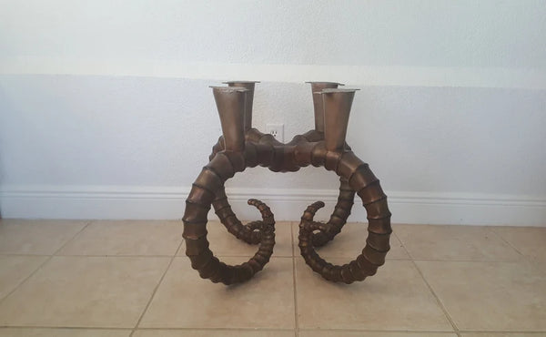 Faux Ibex ram Horns Style coffee table base