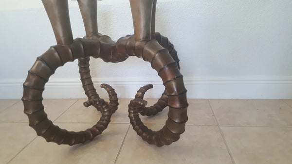 Faux Ibex ram Horns Style coffee table base