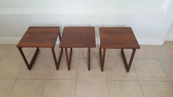 Trio of Kai Kristiansen Style Nesting Cube Tables